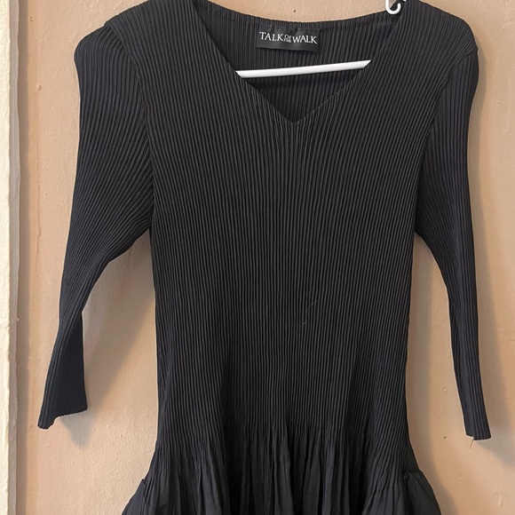 🏷️ 🆕 🎉 black ribbed quarter sleeve v-neck layered grunge witchy dress - Picture 10 of 14